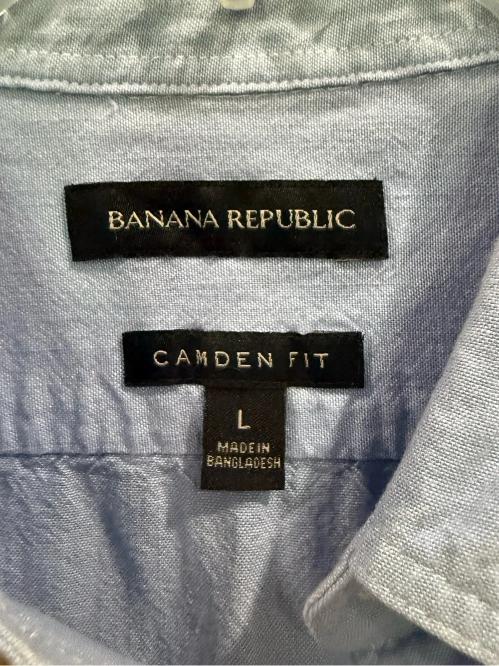 Banana Republic Light Blue Short-Sleeve Button-Up Shirt